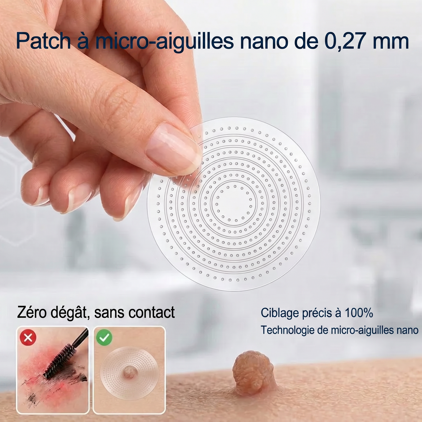 【🔥 Dernier jour : -70 % 🔥】🇫🇷 𝐇𝐞𝒂𝒍𝗿𝗶𝙯𝙚® Patch 2-en-1 à micro-aiguilles & hydrocolloïde | Aide à réduire l’apparence des grains de beauté, verrues, acné et étiquettes cutanées | Patchs invisibles visage & corps.