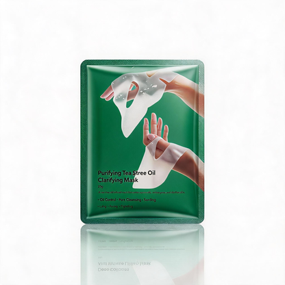 Masque clarifiant en tissu à l’huile essentielle d’arbre à thé purifiante